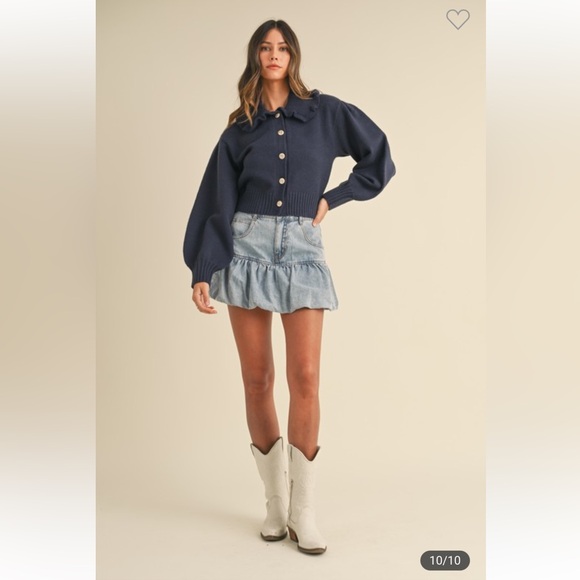 #99  COLLAR BUTTON DOWN CARDIGAN - Picture 12 of 14